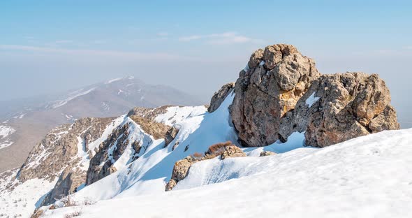 Snow-capped mountain peak