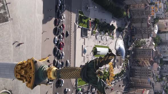 Monument on Independence Square in Kyiv Ukraine