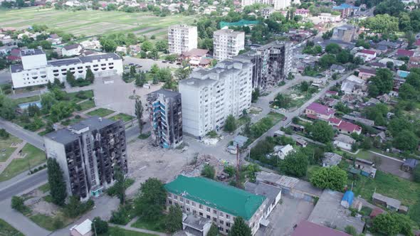 Borodyanka Ukraine  a Destroyed Building During the War