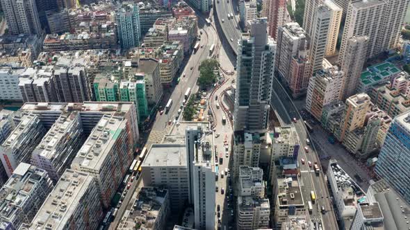 Top view of Hong Kong city