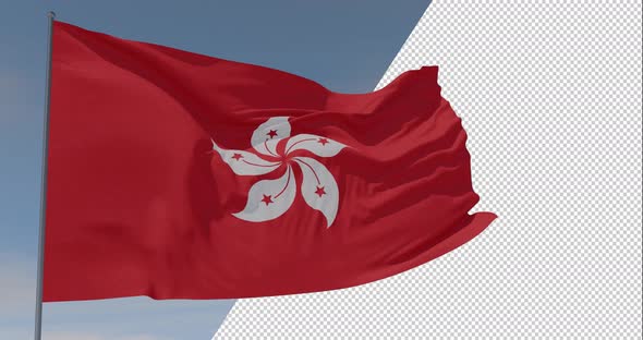 flag Hong Kong patriotism national freedom, seamless loop, alpha channel