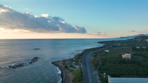 Traffic on the Beach Aerial View 4 K