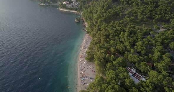 AERIAL: Split beach in Croatia