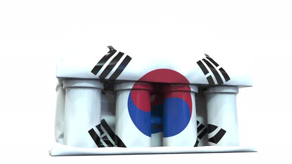 Deflating Bank Government Building Flag South Korea