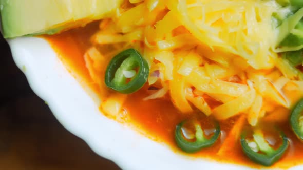 Mexican Soup with Three Kinds of Cheese