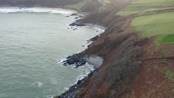 Aerial View Kinnagoe Bay County Donegal Ireland