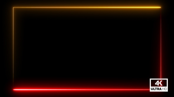 Neon Red & Golden Frame Overlay Background 4K Looped V4