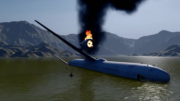 Passenger Plane Crashing and Rescuing People