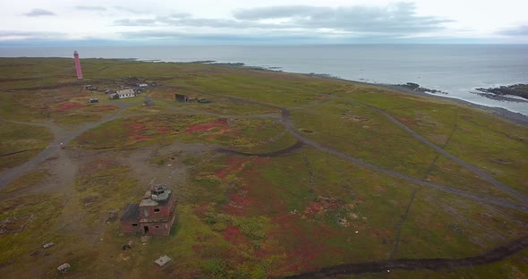 Cape Nemetskiy, Russia. Coast of the Arctic Ocean. Aerial