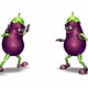 Two Eggplants  Looped Dance on White Background - VideoHive Item for Sale
