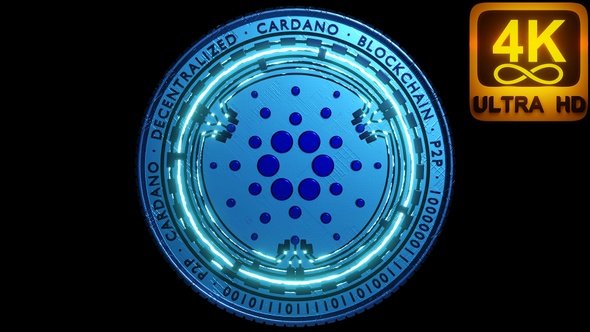 Cardano Public Blockchain Secure Platform Open Source Peer To Peer Cryptocurrency 3D Art 4k Loop