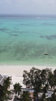 Vertical Video of the Ocean Near the Coast of Zanzibar Tanzania