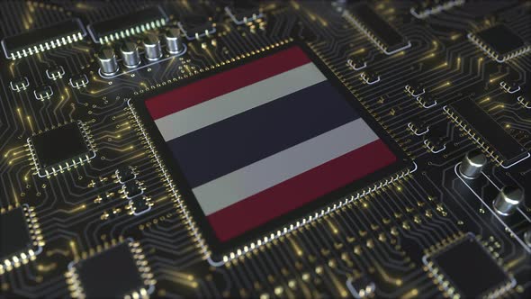 National Flag of Thailand on the Operating Chipset