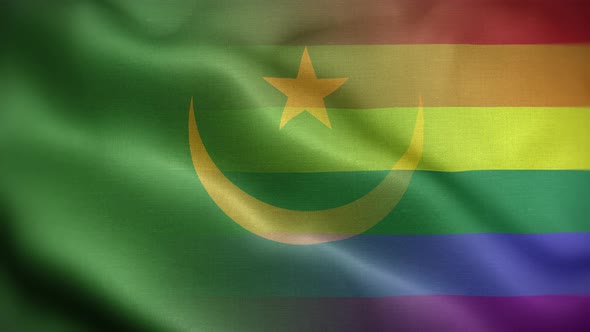 LGBT Mauritania Flag Loop Background 4K