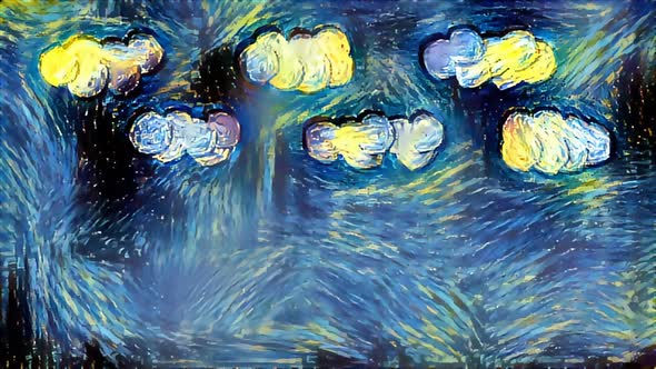 Clouds In Sky In Van Gogh Brush Strokes Painting Style