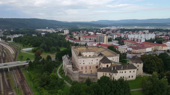 Aerial view of the castle in Zvolen, Slovakia