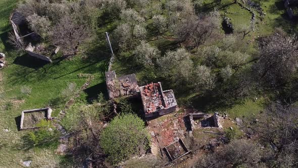 Abandoned Houses Shot With A Drone V2
