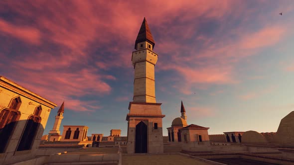 Mosque And Time-Lapse Sky