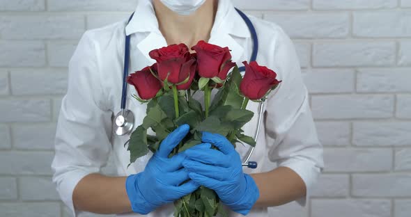 Doctor with Red Roses