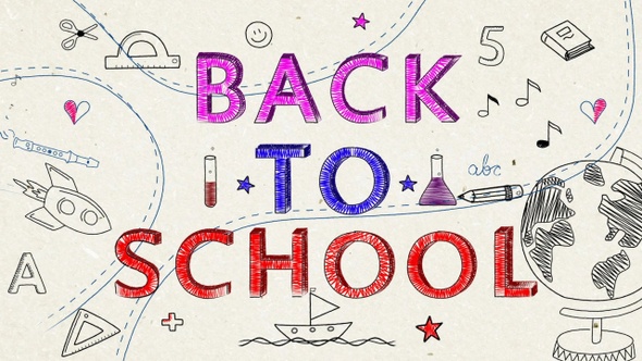 Back To School looped background 3 resolutions