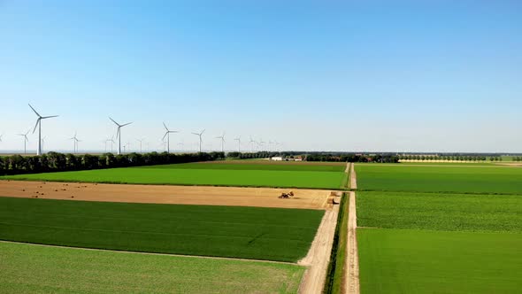 Harvesting Machinetractor Working in the Field