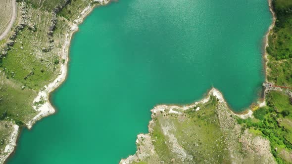 Lake Gizhgit in the Caucasus Mountains