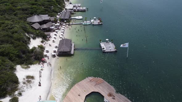 Jericoacoara Ceara Brazil. Scenic sand dunes and turquoise rainwater lakes