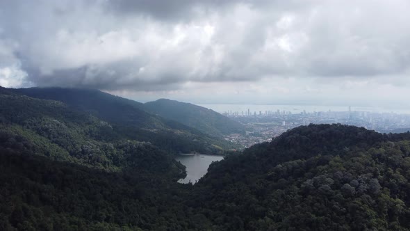 Aerial view Ayer Itam at rainforest