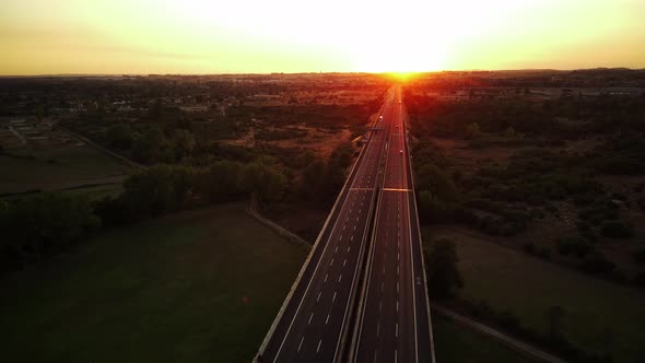 Aerial Drone Highway View