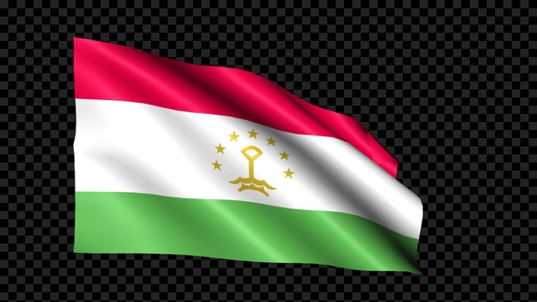 Tajikistan Flag Blowing In The Wind