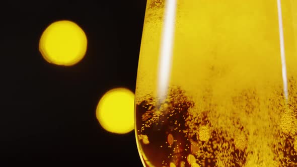 Foamy Beer in Glass Closeup