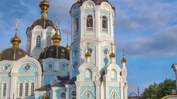 Orthodox Temple of Saint Alexander in City Kharkiv Ukraine Timelapse Hyperlapse