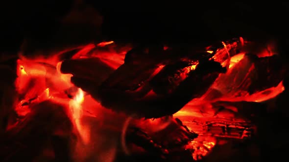 Wood Burning In Flames