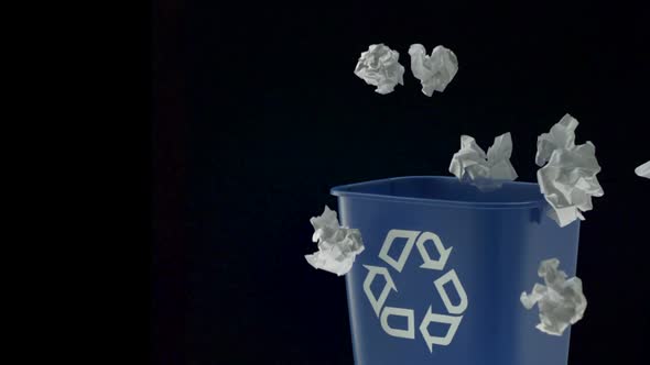 Tossing paper into trash can, Slow Motion