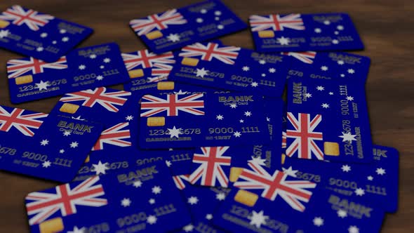credit cards background with Australia flag