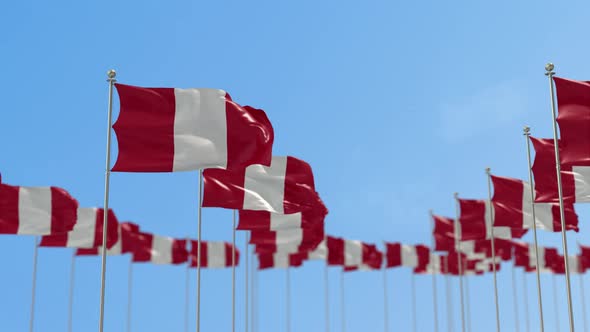 Peru Row Of Flags Animation