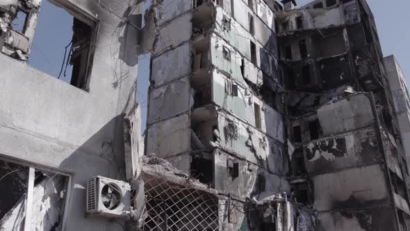 Residential Building Destroyed By the War in Ukraine