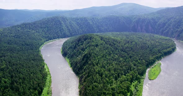 Fantastic Flight Over the Bend of the River