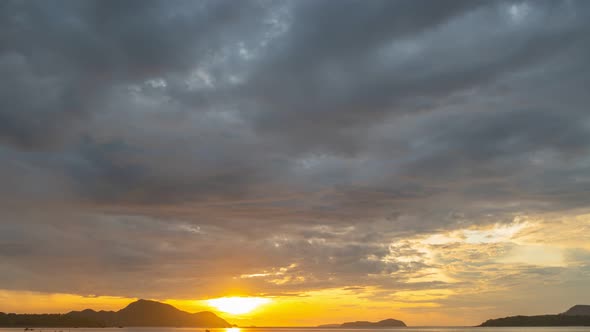 Stuning Clouds Above The Island At Sunrise.