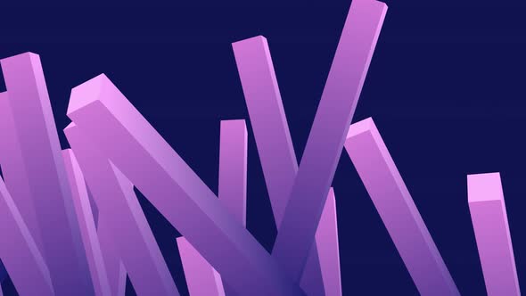 Purple 3D shapes animation background, abstract backdrop
