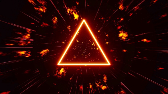 Triangle Light Burning Fire VJ Background Loop 4K