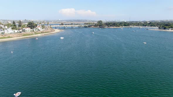 Aerial View of Mission Bay and Beaches in San Diego, California. USA