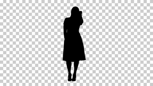 Silhouette woman posing, Alpha Channel