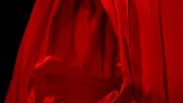 Flowing red cloth, Slow Motion