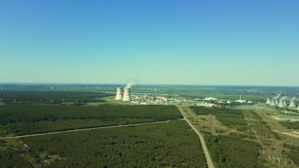 Nuclear power plant Atomic power stations sources of electricity with low carbon footprint