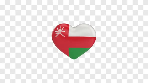 Oman Flag on a Rotating 3D Heart