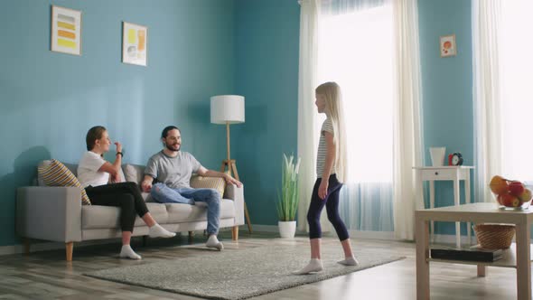 Family Is Spending Time in Living Room