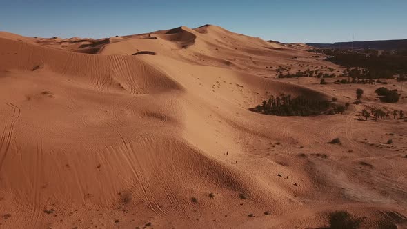 Aerial View Of The Sahara Desert, Near Taghit, Algeria