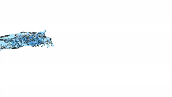 Blue Vortex Water Flow with a Splashes on White Cool Drink  alt