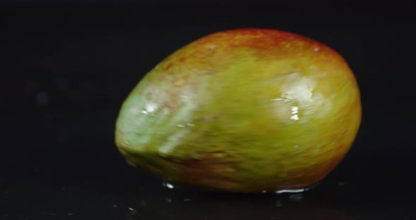 Fresh Mango Is Spinning on the Table